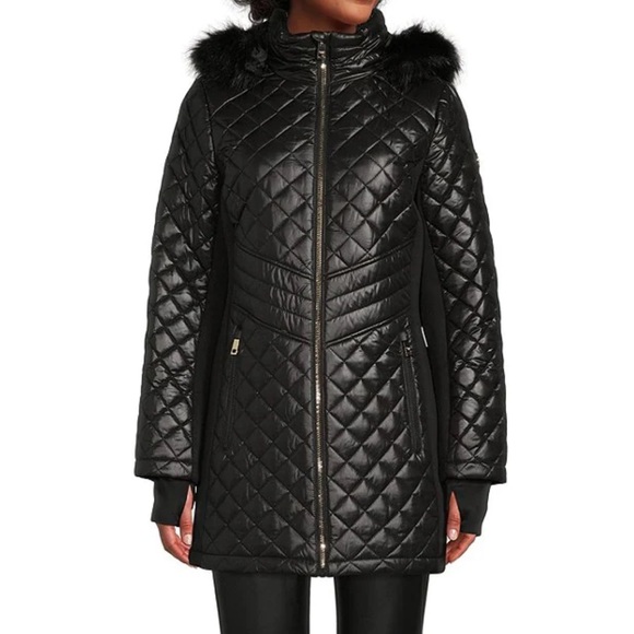 NWT Michael Kors fur trim coat🌙 - Picture 2 of 8